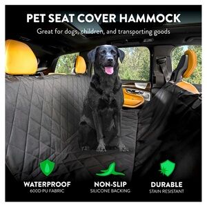 Plush Paws PET hammock convertible LUXURY bench seat cover. Black